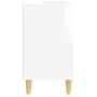 Armario de lavabo madera contrachapada blanco brillo 80x33x60cm de vidaXL, Tocadores de baño - Ref: Foro24-821286, Precio: 76...