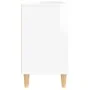 Armario de lavabo madera contrachapada blanco brillo 80x33x60cm de vidaXL, Tocadores de baño - Ref: Foro24-821286, Precio: 75...