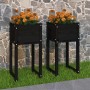 Jardinera 2 unidades madera maciza de pino negro 40x40x81 cm en Macetas y jardineras | Comprar online en Foru.es