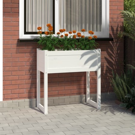 Jardinera madera maciza de pino blanco 78x40x81 cm en Macetas y jardineras | Comprar online en Foru.es