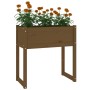 Jardinera madera maciza de pino marrón miel 78x40x81 cm en Macetas y jardineras | Comprar online en Foru.es
