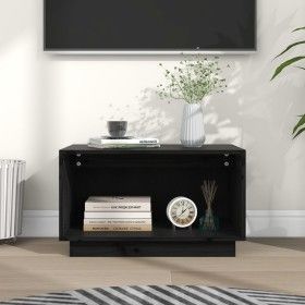 Mueble de TV de madera maciza de pino negro 60x35x35 cm de vidaXL, Muebles TV - Ref: Foro24-813828, Precio: 35,74 €, Descuent...