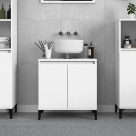 Armario para lavabo madera contrachapada blanco 58x33x60 cm de vidaXL, Tocadores de baño - Ref: Foro24-821260, Precio: 46,80 ...