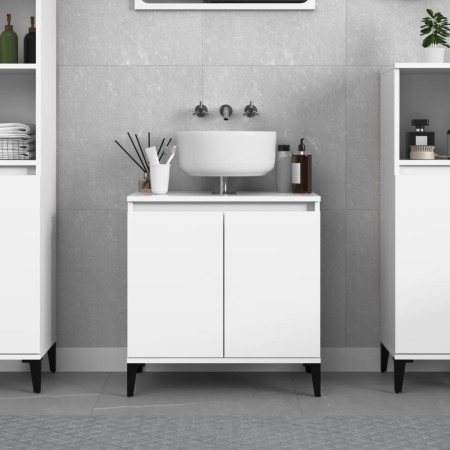 Armario para lavabo madera contrachapada blanco 58x33x60 cm de vidaXL, Tocadores de baño - Ref: Foro24-821260, Precio: 48,39 ...