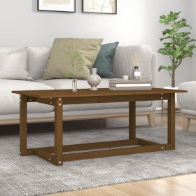 Mesa de centro madera maciza de pino marrón miel 110x55x45 cm en Mesas de centro | Comprar online en Foru.es