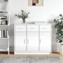 Aparador madera de ingeniería blanco brillante 91x28x75 cm de vidaXL, Aparadores - Ref: Foro24-823010, Precio: 130,87 €, Desc...