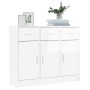 Aparador madera de ingeniería blanco brillante 91x28x75 cm de vidaXL, Aparadores - Ref: Foro24-823010, Precio: 130,87 €, Desc...