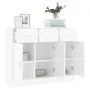 Aparador madera de ingeniería blanco brillante 91x28x75 cm de vidaXL, Aparadores - Ref: Foro24-823010, Precio: 129,47 €, Desc...