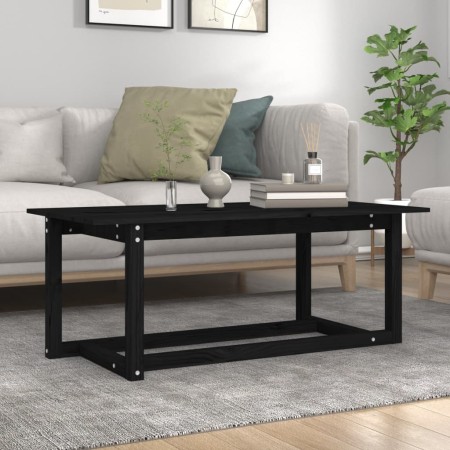 Mesa de centro de madera maciza de pino negro 110x55x45 cm en Mesas de centro | Comprar online en Foru.es