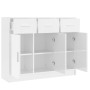 Aparador madera de ingeniería blanco brillante 91x28x75 cm de vidaXL, Aparadores - Ref: Foro24-823010, Precio: 130,87 €, Desc...