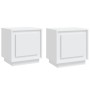 Mesitas de noche 2 uds madera contrachapada blanco 44x35x45 cm de vidaXL, Mesitas de noche - Ref: Foro24-819837, Precio: 51,8...