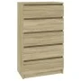 Cajonera de madera contrachapada roble Sonoma 60x36x103 cm de vidaXL, Cajoneras - Ref: Foro24-823019, Precio: 97,08 €, Descue...
