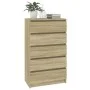 Cajonera de madera contrachapada roble Sonoma 60x36x103 cm de vidaXL, Cajoneras - Ref: Foro24-823019, Precio: 97,08 €, Descue...