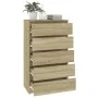 Cajonera de madera contrachapada roble Sonoma 60x36x103 cm de vidaXL, Cajoneras - Ref: Foro24-823019, Precio: 97,08 €, Descue...