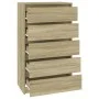 Cajonera de madera contrachapada roble Sonoma 60x36x103 cm de vidaXL, Cajoneras - Ref: Foro24-823019, Precio: 97,08 €, Descue...