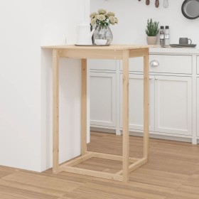 Mesa alta de bar de madera maciza de pino 80x80x110 cm en Mesas de comedor | Comprar online en Foru.es