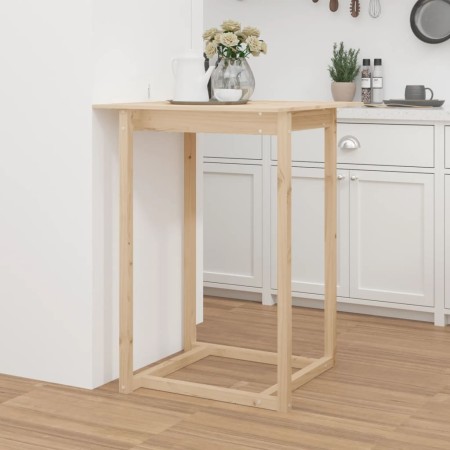 Mesa alta de bar de madera maciza de pino 80x80x110 cm en Mesas de comedor | Comprar online en Foru.es