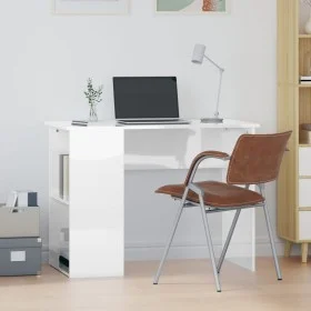 Escritorio madera contrachapada blanco brillante 100x55x75 cm de vidaXL, Escritorios - Ref: Foro24-823026, Precio: 73,86 €, D...