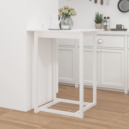 Mesa alta de bar madera maciza de pino blanca 80x80x110 cm en Mesas de comedor | Comprar online en Foru.es