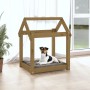 Cama para perros madera maciza pino marrón miel 61x50x70 cm en Camas para perros | Comprar online en Foru.es