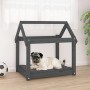Cama para perros madera maciza de pino gris 71x55x70 cm en Camas para perros | Comprar online en Foru.es