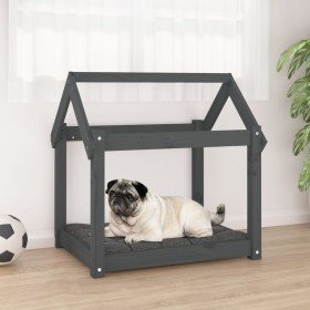 Cama para perros madera maciza de pino gris 71x55x70 cm en Camas para perros | Comprar online en Foru.es