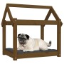 Cama para perros madera maciza pino marrón miel 71x55x70 cm en Camas para perros | Comprar online en Foru.es
