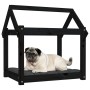 Cama para perros madera maciza de pino negro 71x55x70 cm en Camas para perros | Comprar online en Foru.es