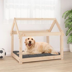 Cama para perros madera maciza de pino 81x60x70 cm en Camas para perros | Comprar online en Foru.es