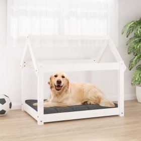 Cama para perros madera maciza de pino blanco 81x60x70 cm en Camas para perros | Comprar online en Foru.es