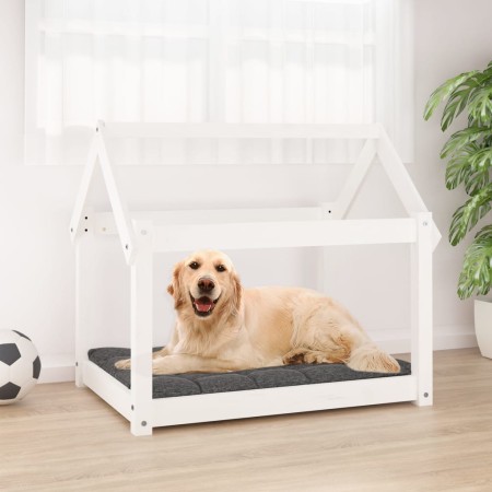 Cama para perros madera maciza de pino blanco 81x60x70 cm en Camas para perros | Comprar online en Foru.es