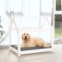 Cama para perros madera maciza de pino blanco 81x60x70 cm en Camas para perros | Comprar online en Foru.es