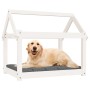 Cama para perros madera maciza de pino blanco 81x60x70 cm en Camas para perros | Comprar online en Foru.es