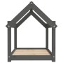 Cama para perros madera maciza de pino gris 81x60x70 cm en Camas para perros | Comprar online en Foru.es