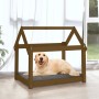 Cama para perros madera maciza pino marrón miel 81x60x70 cm en Camas para perros | Comprar online en Foru.es
