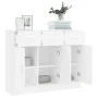 Aparador de madera de ingeniería blanco 91x28x75 cm de vidaXL, Aparadores - Ref: Foro24-823008, Precio: 112,46 €, Descuento: %