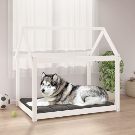 Cama para perros madera maciza de pino blanco 111x80x100 cm en Camas para perros | Comprar online en Foru.es