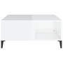 Mesa de centro madera contrachapada blanco brillo 80x80x36,5 cm de vidaXL, Mesas de centro - Ref: Foro24-821102, Precio: 77,9...