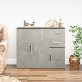 Aparador de madera contrachapada gris hormigón 91x29,5x75 cm de vidaXL, Aparadores - Ref: Foro24-823273, Precio: 88,78 €, Des...