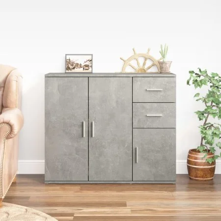 Concrete gray plywood sideboard 91x29.5x75 cm by vidaXL, Sideboards - Ref: Foro24-823273, Price: 88,78 €, Discount: %
