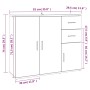 Aparador de madera contrachapada gris hormigón 91x29,5x75 cm de vidaXL, Aparadores - Ref: Foro24-823273, Precio: 93,92 €, Des...