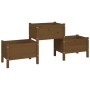 Jardinera de madera de pino maciza marrón miel 178,5x44x75 cm en Macetas y jardineras | Comprar online en Foru.es