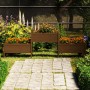 Jardinera madera maciza de pino marrón miel 245,5x44x75 cm en Macetas y jardineras | Comprar online en Foru.es