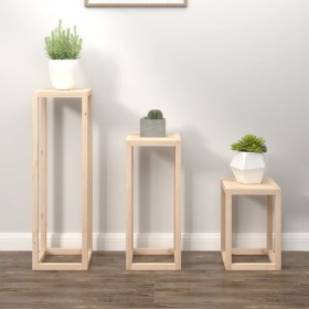 Set de soportes para plantas 3 piezas madera maciza de pino en Soportes para macetas | Comprar online en Foru.es