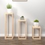 Set de soportes para plantas 3 piezas madera maciza de pino en Soportes para macetas | Comprar online en Foru.es