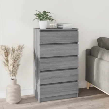Kommode aus grauem Sonoma-Sperrholz, 60 x 36 x 103 cm von vidaXL, Schubladen - Ref: Foro24-823022, Preis: 101,20 €, Rabatt: %