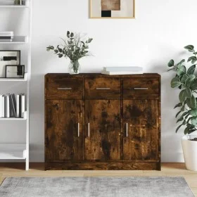 Aparador madera de ingeniería roble ahumado 91x28x75 cm de vidaXL, Aparadores - Ref: Foro24-823013, Precio: 101,01 €, Descuen...