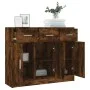 Aparador madera de ingeniería roble ahumado 91x28x75 cm de vidaXL, Aparadores - Ref: Foro24-823013, Precio: 101,01 €, Descuen...