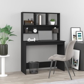Escritorio con estantes madera contrachapada negro 102x45x148cm de vidaXL, Escritorios - Ref: Foro24-823001, Precio: 78,05 €,...