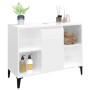 Armario de lavabo madera contrachapada blanco brillo 80x33x60cm de vidaXL, Tocadores de baño - Ref: Foro24-821294, Precio: 63...